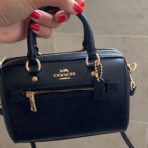 Coach Mini Rowan Purse | Black & Gold